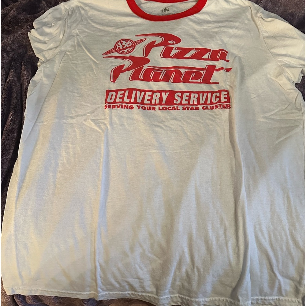 Disney brand Toy Story pizza planet tee